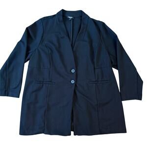 Torrid Women's Black Studio Ponte Long Blazer Classic Workwear Sz 3X